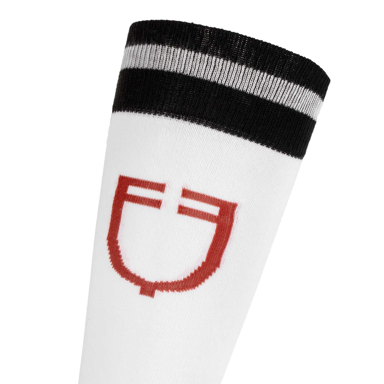 Equestro unisex college sock - Colore WHITE/BLACK/REDWOOD (18-1443)