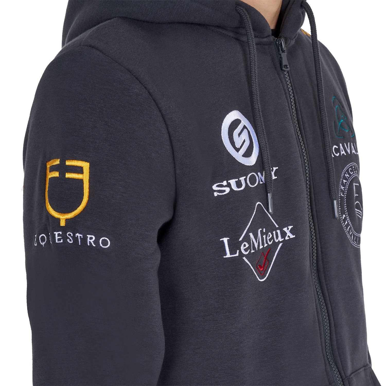 Equestro new style men's multilogo hoodie - Colore ASPHALT (19-0201)