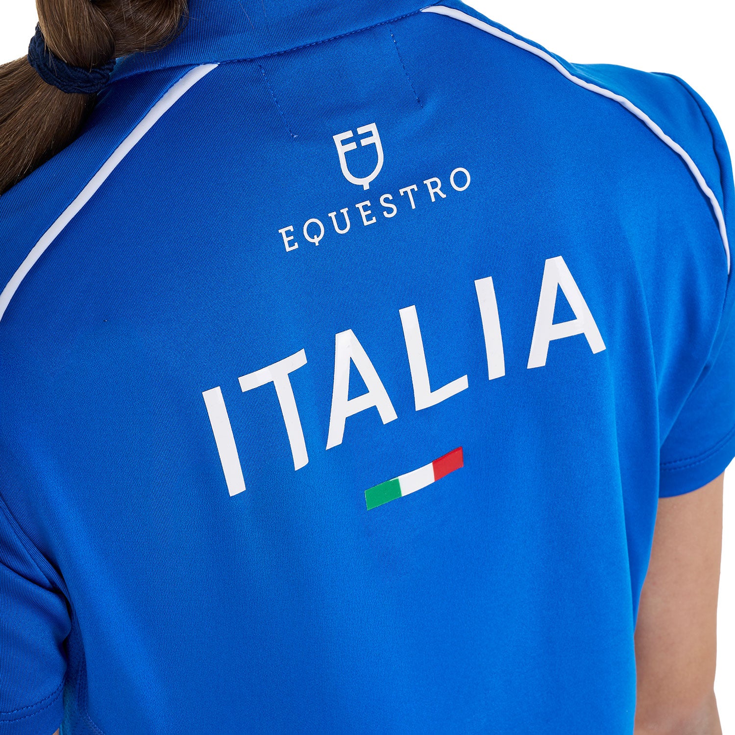 Equestro kid's technical training polo ss zip equestroxfise - Colore AZZURRO SAVOIA (19-4150)