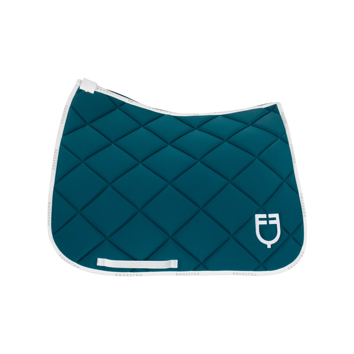 Equestro sottosella da dressage modello gp con logo - Colore PETROL/WHITE