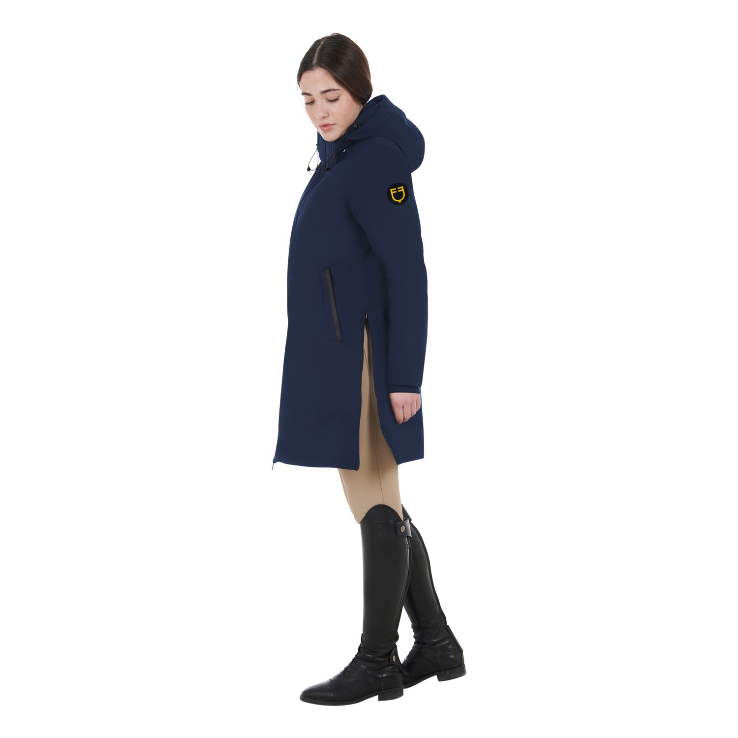 Equestro women's basic long puffer jacket - Colore NAVY BLAZER (19-3923)