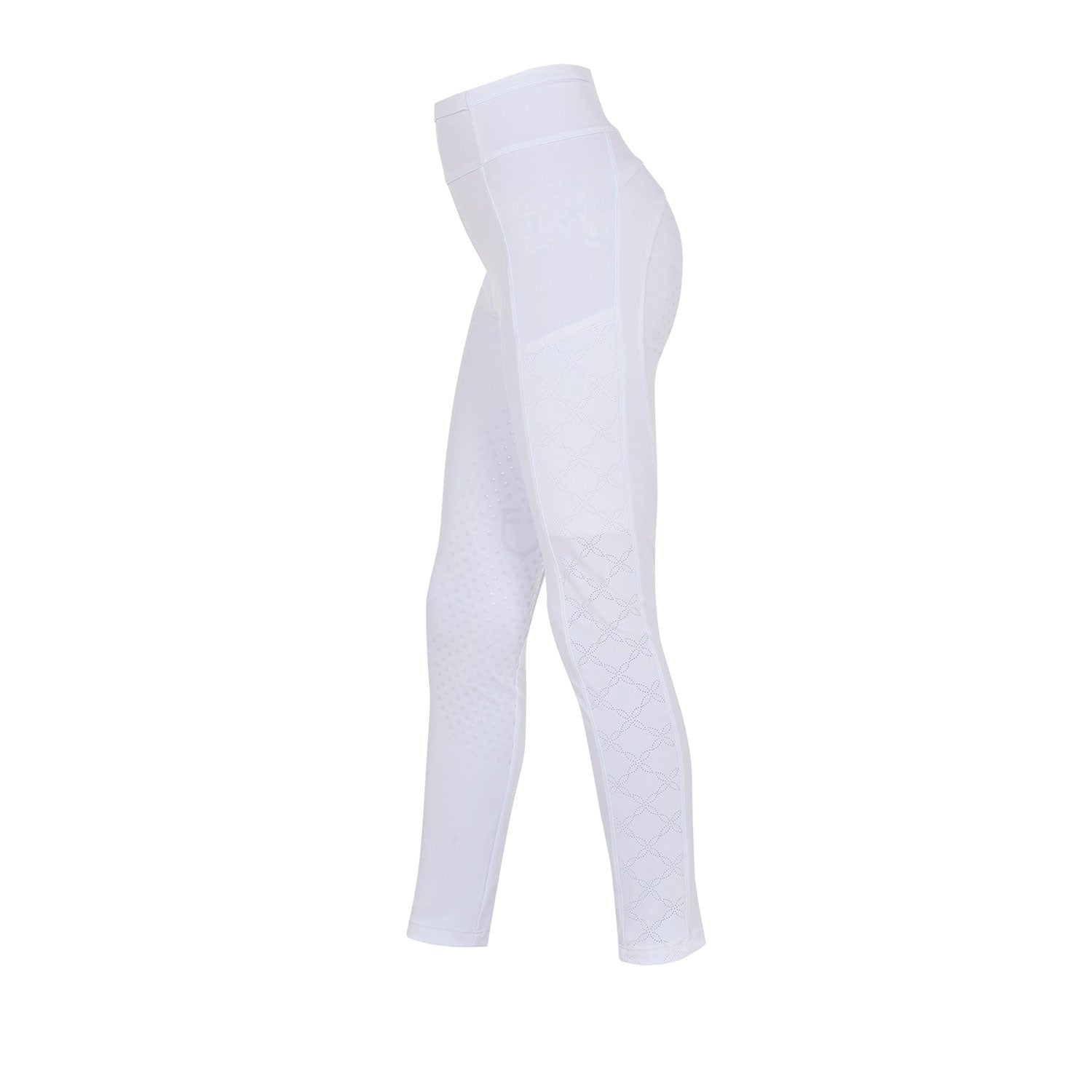 Equestro girl's perforated hybrid training leggings - Colore WHITE