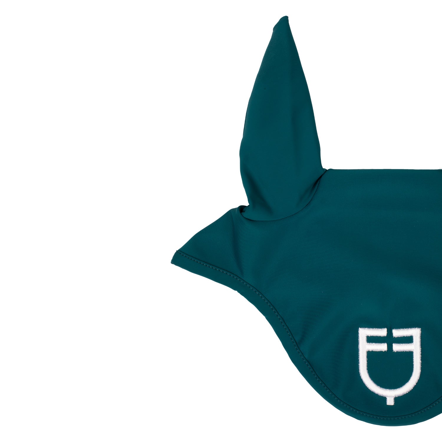 Equestro solid fly veil - Colore PETROL/WHITE