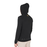 Equestro men's full zip hoodie with inside fleece - Colore BLACK