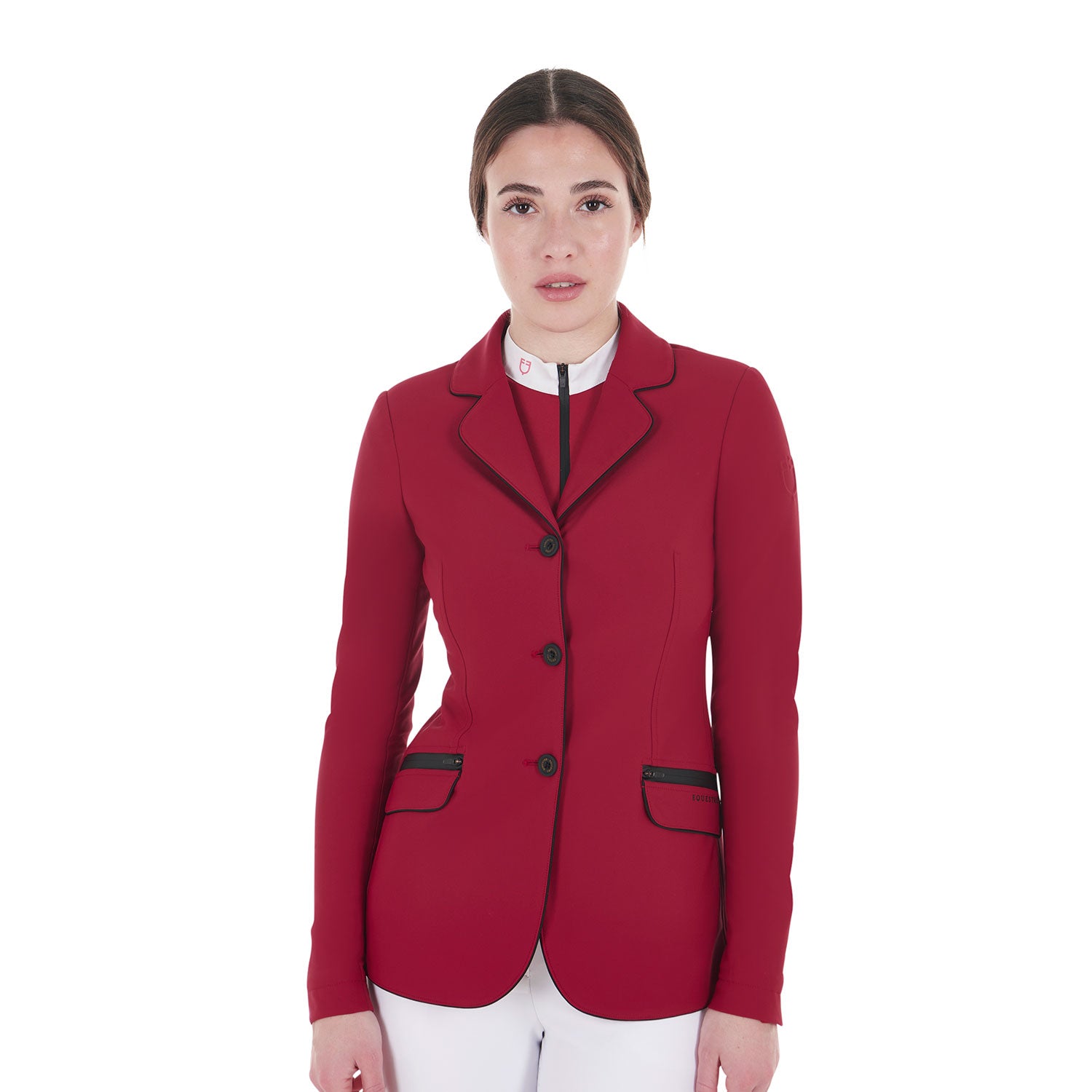 Equestro technical woman competition riding jacket tecno stretch - Colore SCOOTER (19-1863)