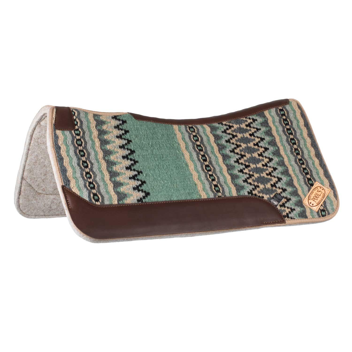 Pool's contoured western saddle pad - Colore LIGHT GREEN/GREY