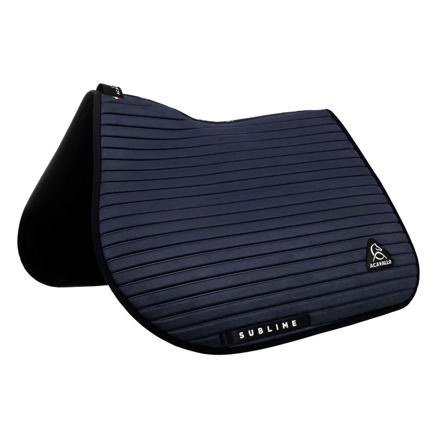 Acavallo stripe suede jumping saddle pad - Colore NAVY