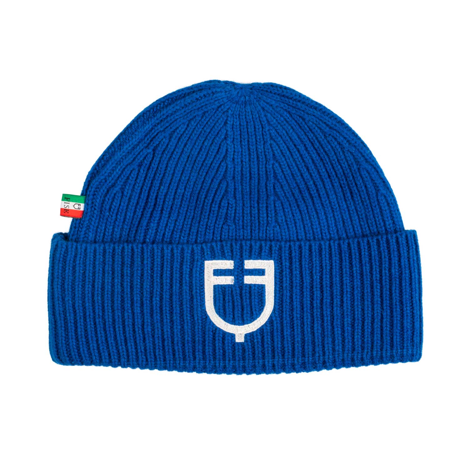 Equestro unisex ribbed knit beanie equestroxfise - Colore AZZURRO SAVOIA (19-4150)