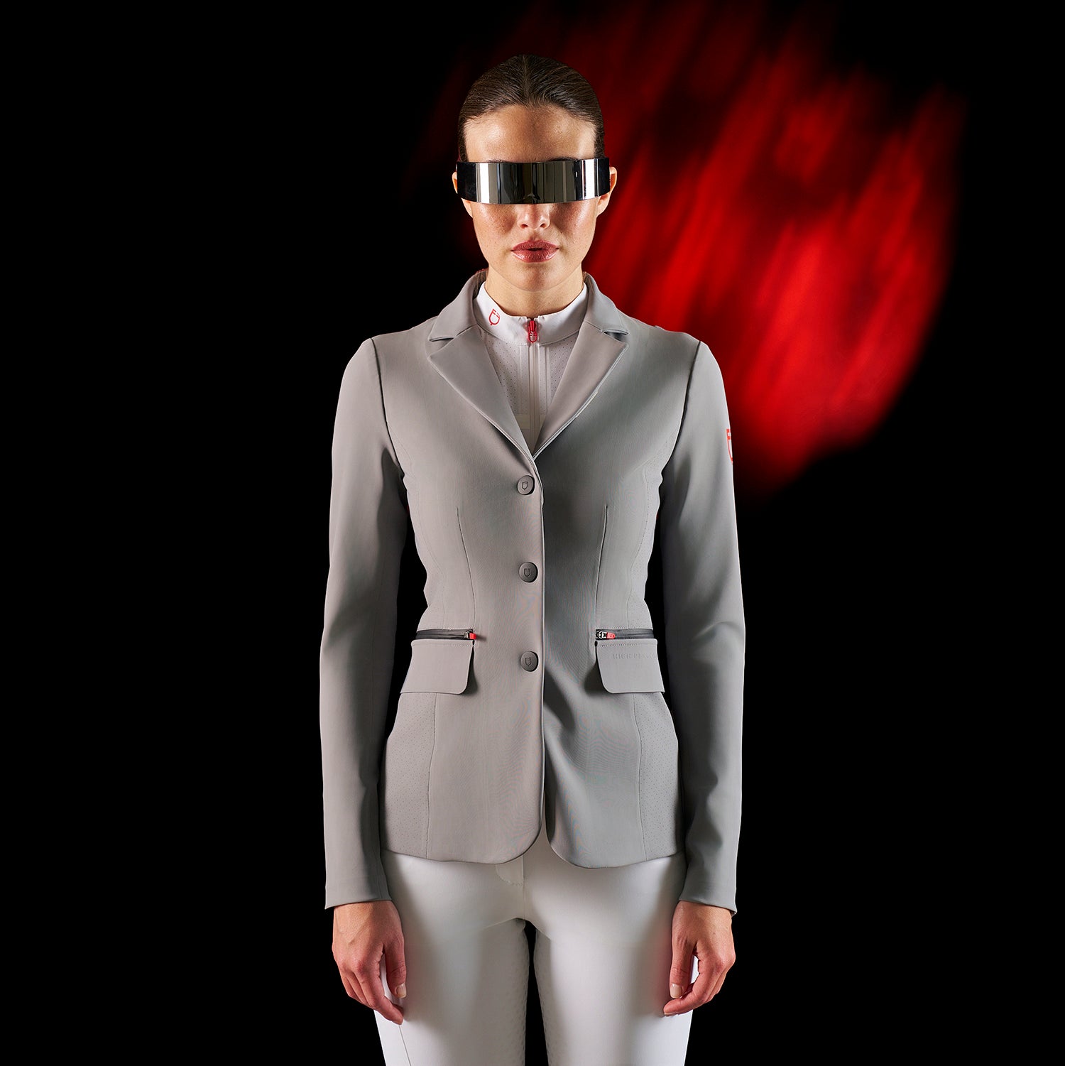 Equestro women's ridertechnology competition riding jacket - neutra