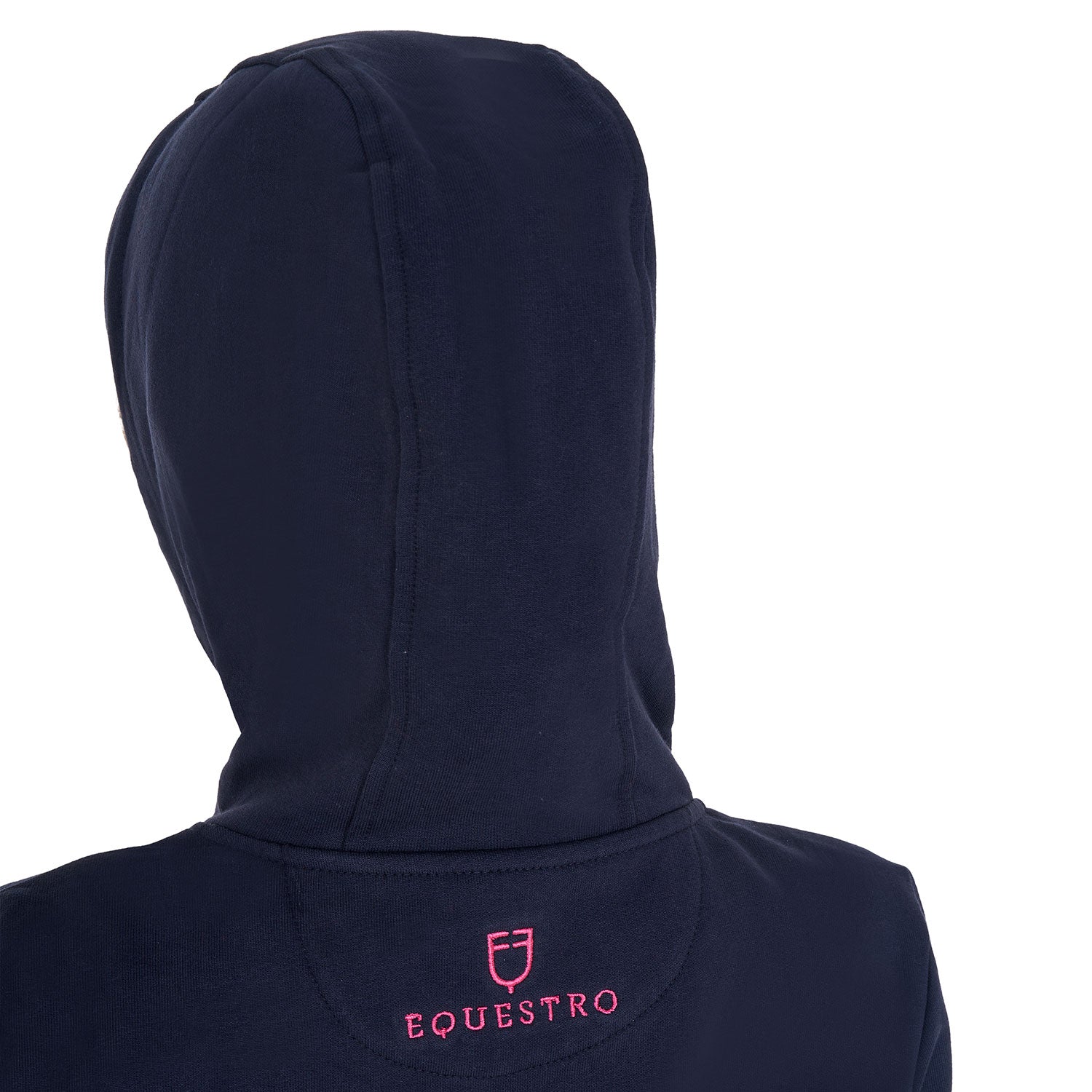 Equestro kid's sponge stitch hoodie - Colore NAVY BLAZER (19-3923)/HONEYSUCKLE (18-2120)