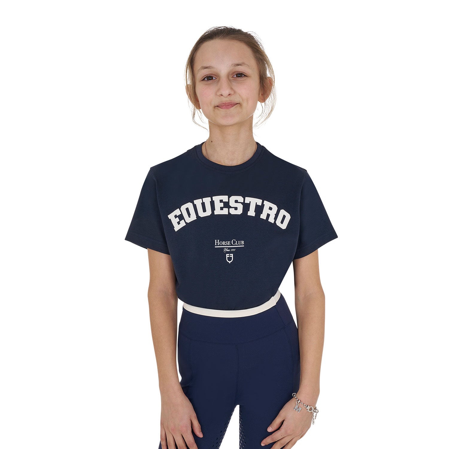Equestro gilr's equestro horse club cotton t-shirt - neutra