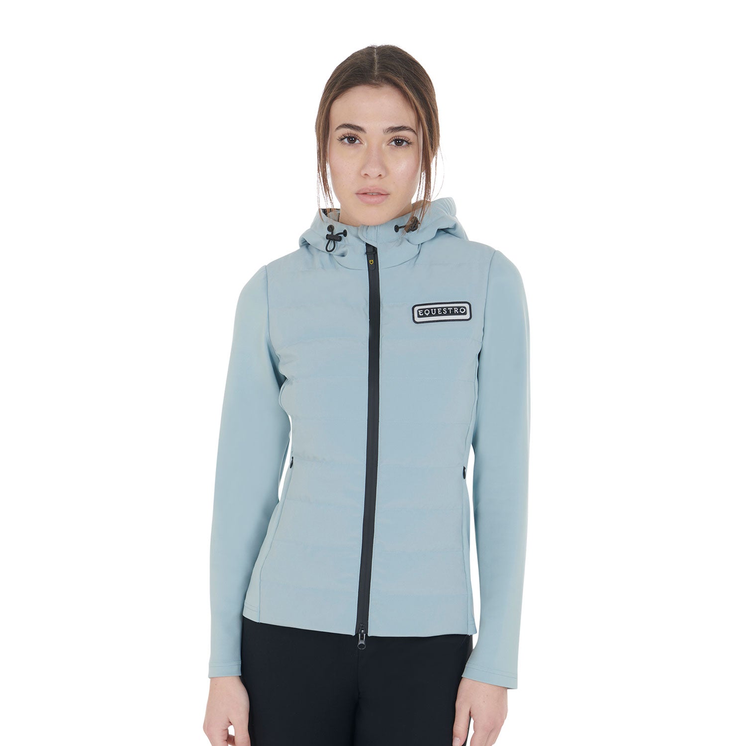 Equestro women's jersey+scuba technical down jacket - neutra
