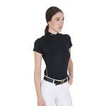 Equestro woman technical training polo ss zip - Colore BLACK