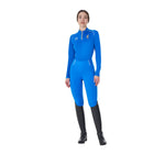 Equestro women's technical training polo ls zip equestroxfise - Colore AZZURRO SAVOIA (19-4150)