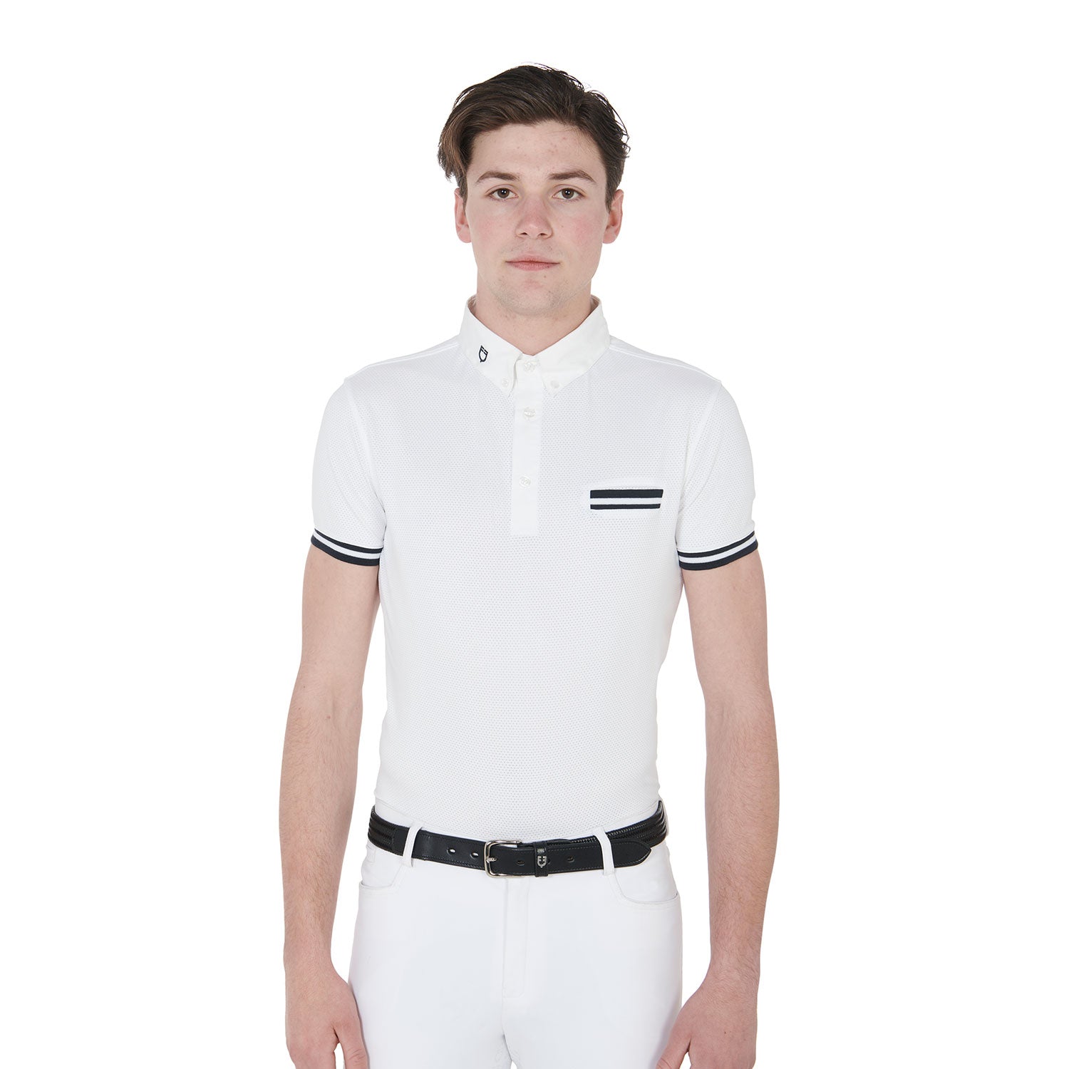 Equestro polo uomo manica corta tessuto tecnico mesh modello garen - neutra