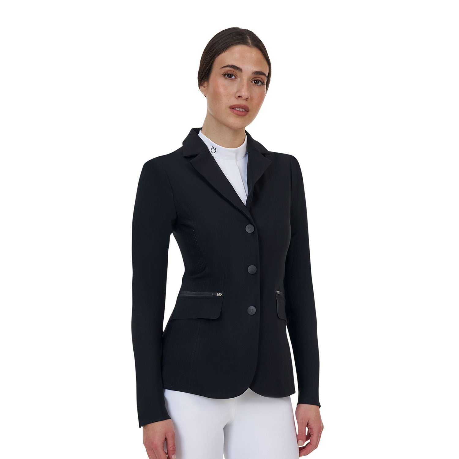 Equestro women's ridertechnology competition riding jacket - Colore BLACK