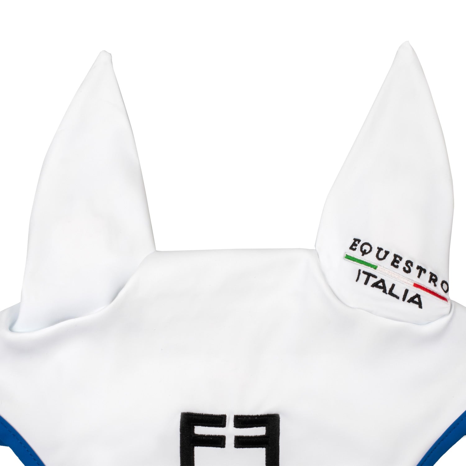 Equestro fly veil in stretch material equestroxfise - Colore WHITE/AZZURRO SAVOIA (19-4150)