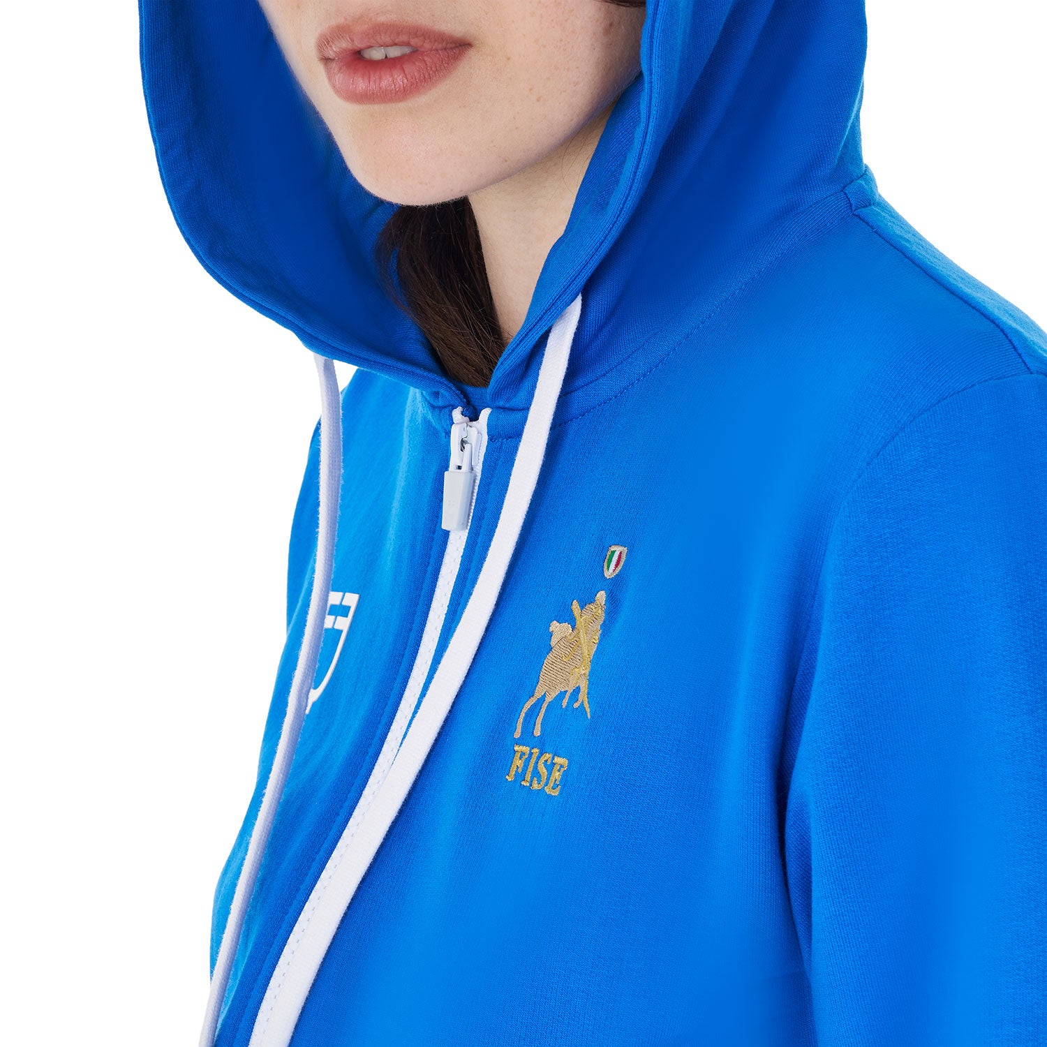 Equestro women's basic fleece hoodie equestroxfise - Colore AZZURRO SAVOIA (19-4150)
