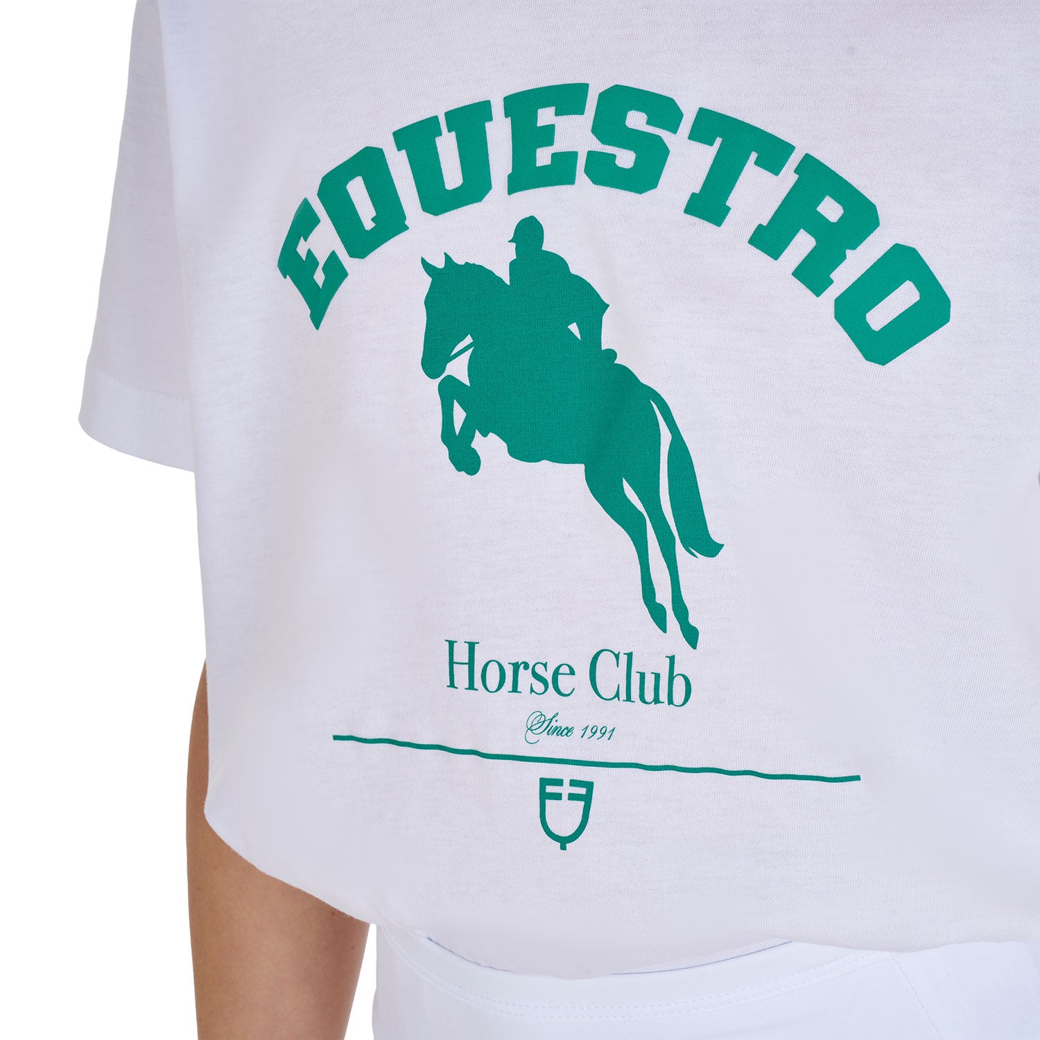 Equestro girl's equestro jumping horse club cotton t-shirt - Colore WHITE