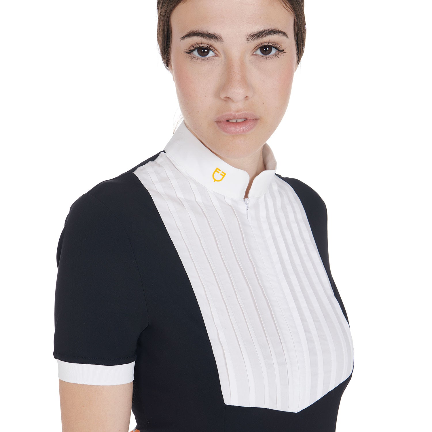 Equestro woman polo shirt ss zip - Colore NAVY