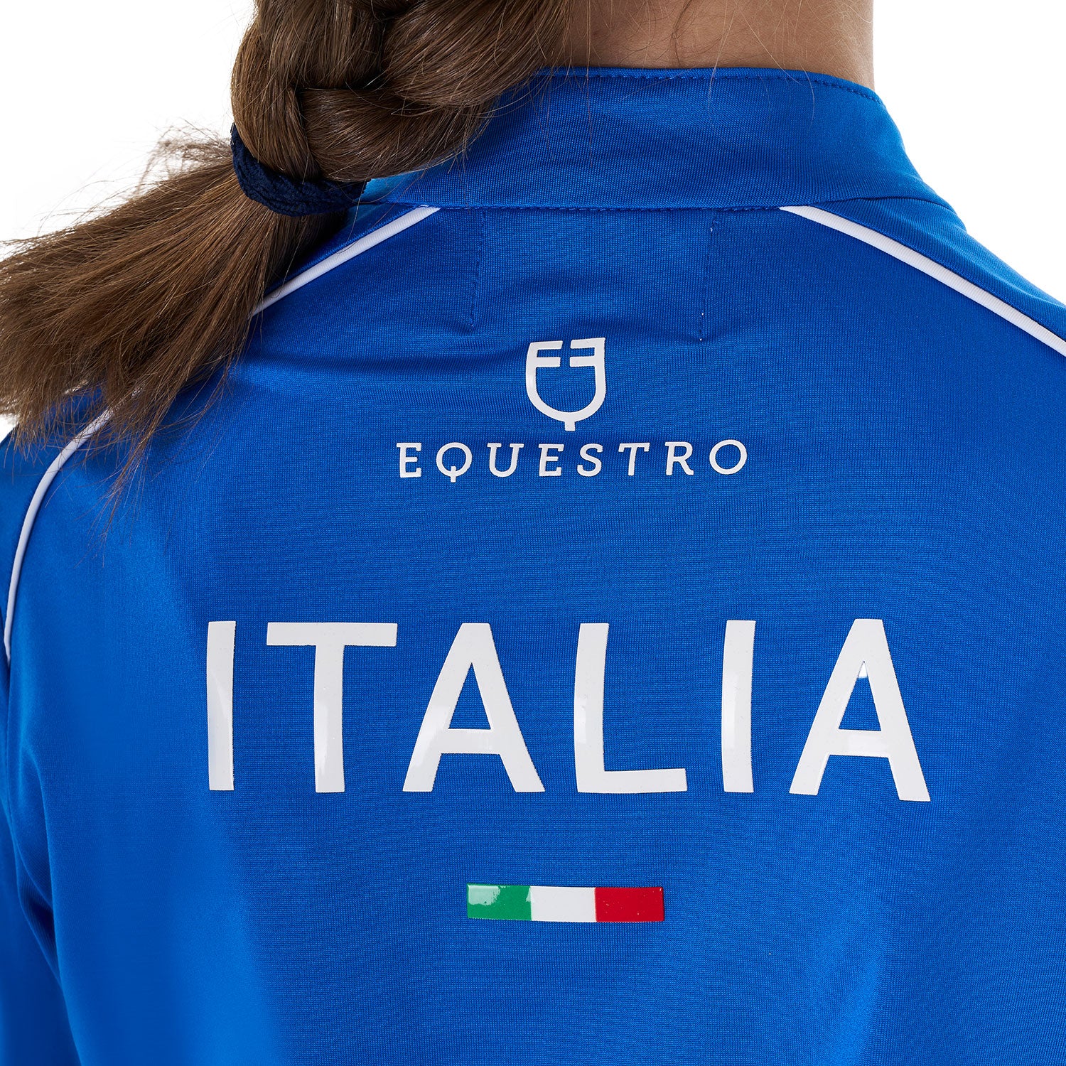 Equestro kid's technical training polo ls zip equestroxfise - Colore AZZURRO SAVOIA (19-4150)