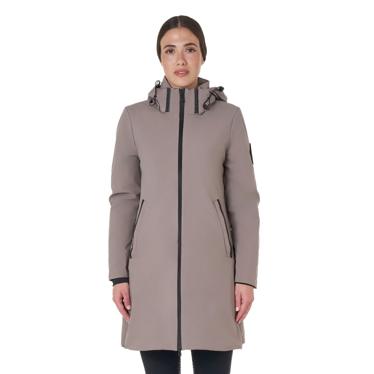 Equestro women's basic long puffer jacket - Colore BRINDLE (18-1110)
