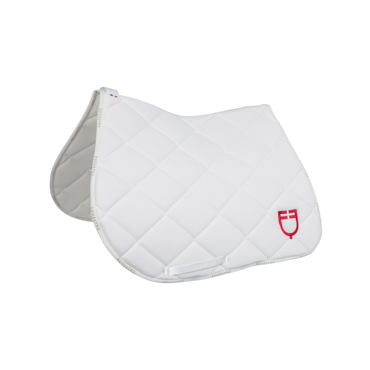 Equestro gp multicolor logo saddle pad - Colore WHITE/WHITE/FUCSIA