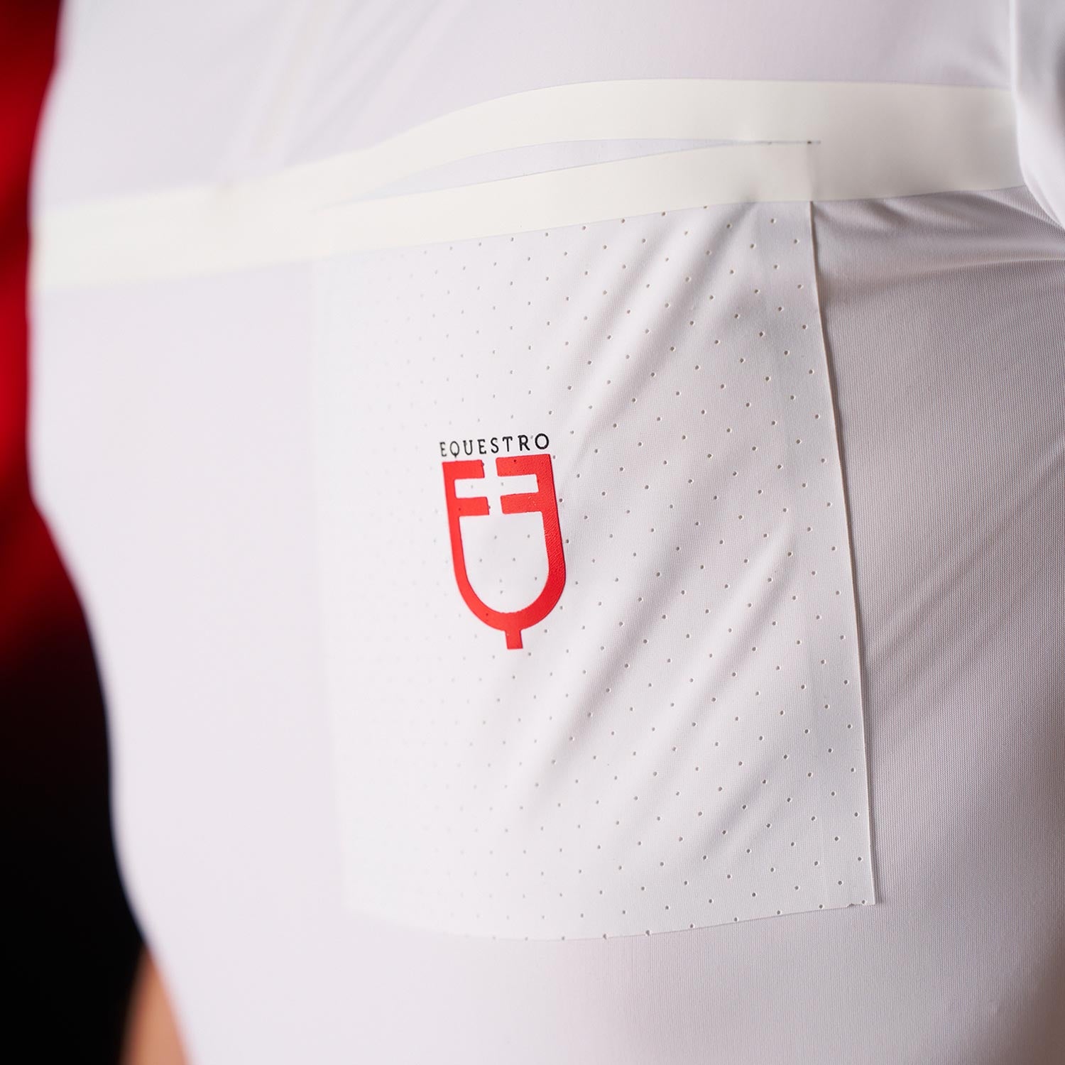 Equestro men's competition ridertechnology polo shirt ss with zip - Colore WHITE