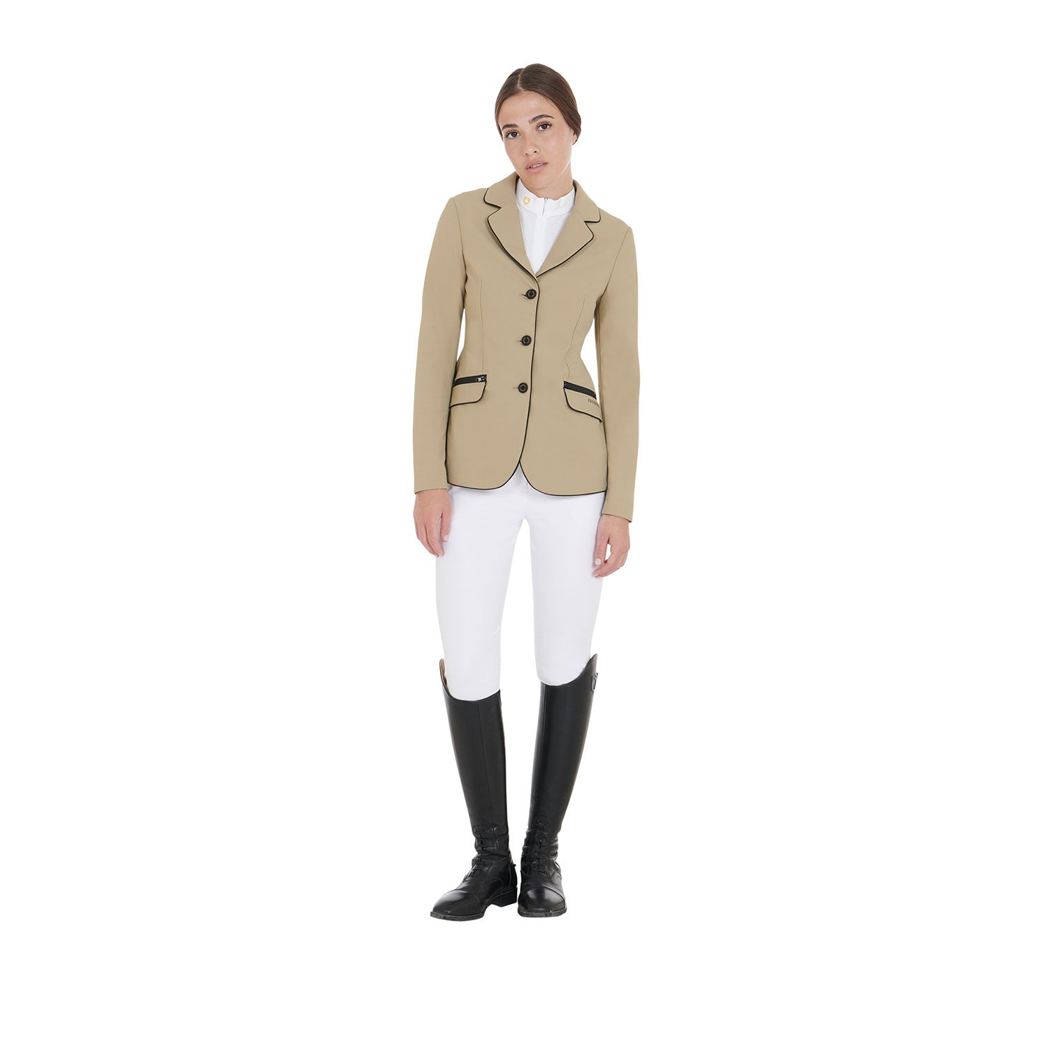 Equestro technical woman competition riding jacket tecno stretch - Colore BEIGE