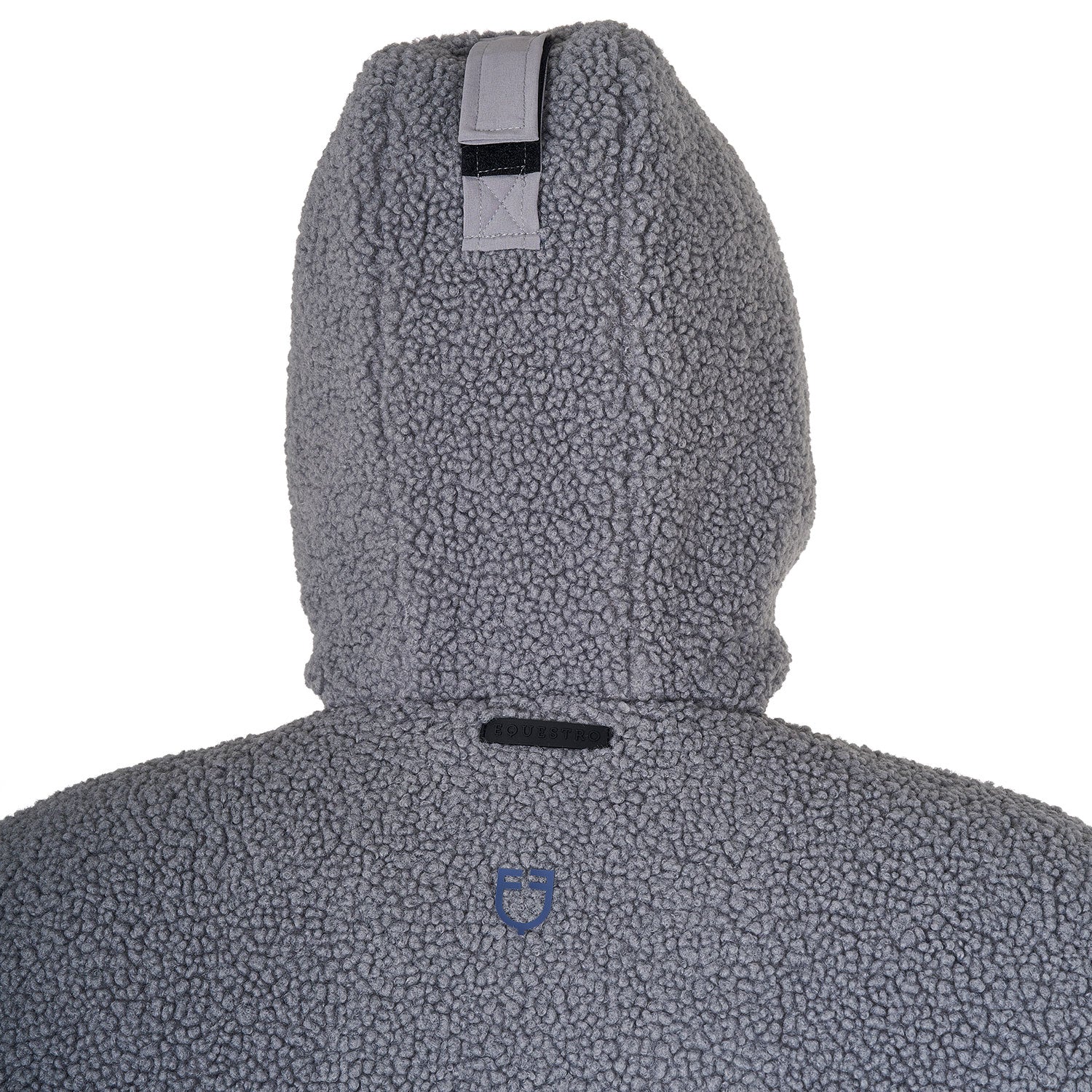 Equestro men's teddy + nylon full zip hybrid jacket with hood - Colore FROST GREY (17-0000)