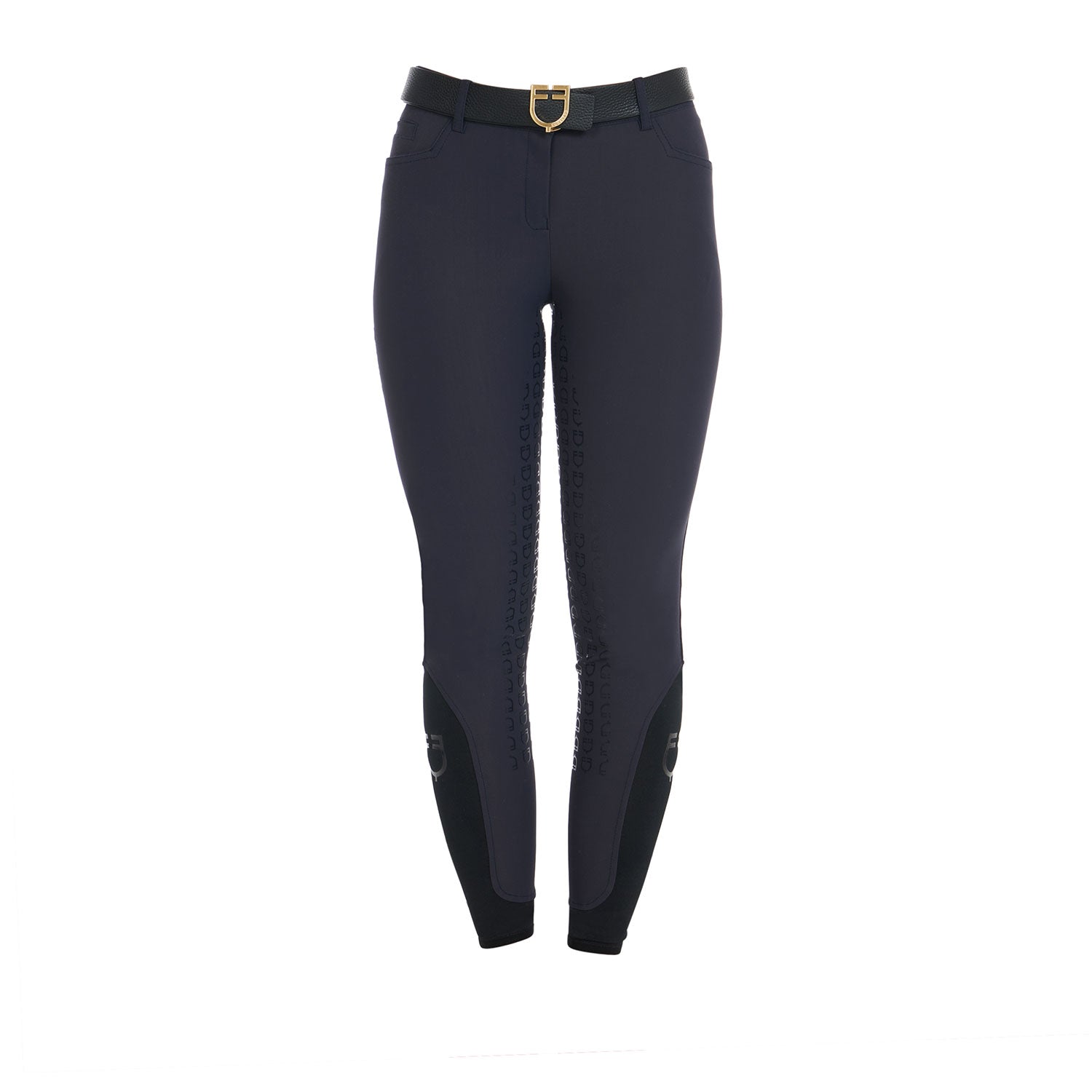 Equestro women's breeches high waist full grip with fleece lining - neutra