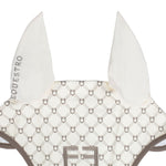Equestro monogram print fly veil - Colore ANTIQUE WHITE (11-0105)/WALNUT (18-1112)