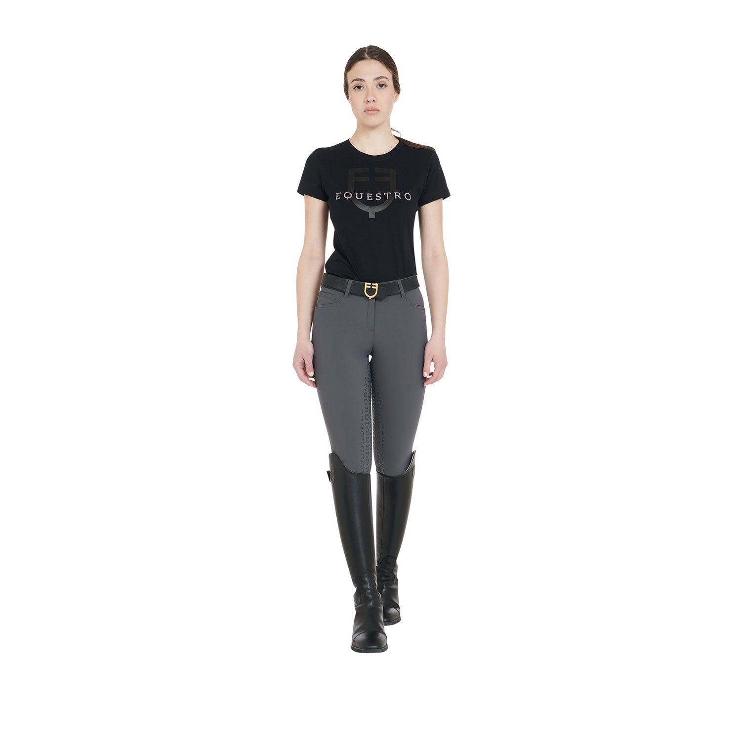 Equestro pantaloni equestro donna modello aria full grip - Colore ASPHALT (19-0201)
