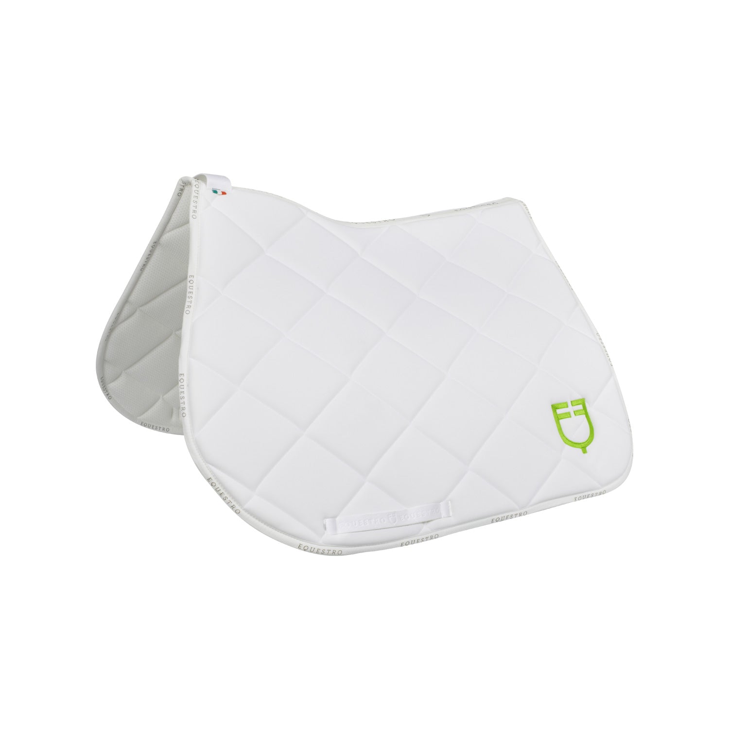 Equestro gp multicolor logo saddle pad - Colore WHITE/WHITE/LIME GREEN (14-0452)