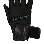 Equestro multicolor logo gloves - Colore BLACK/BLUE CORAL (19-4526)