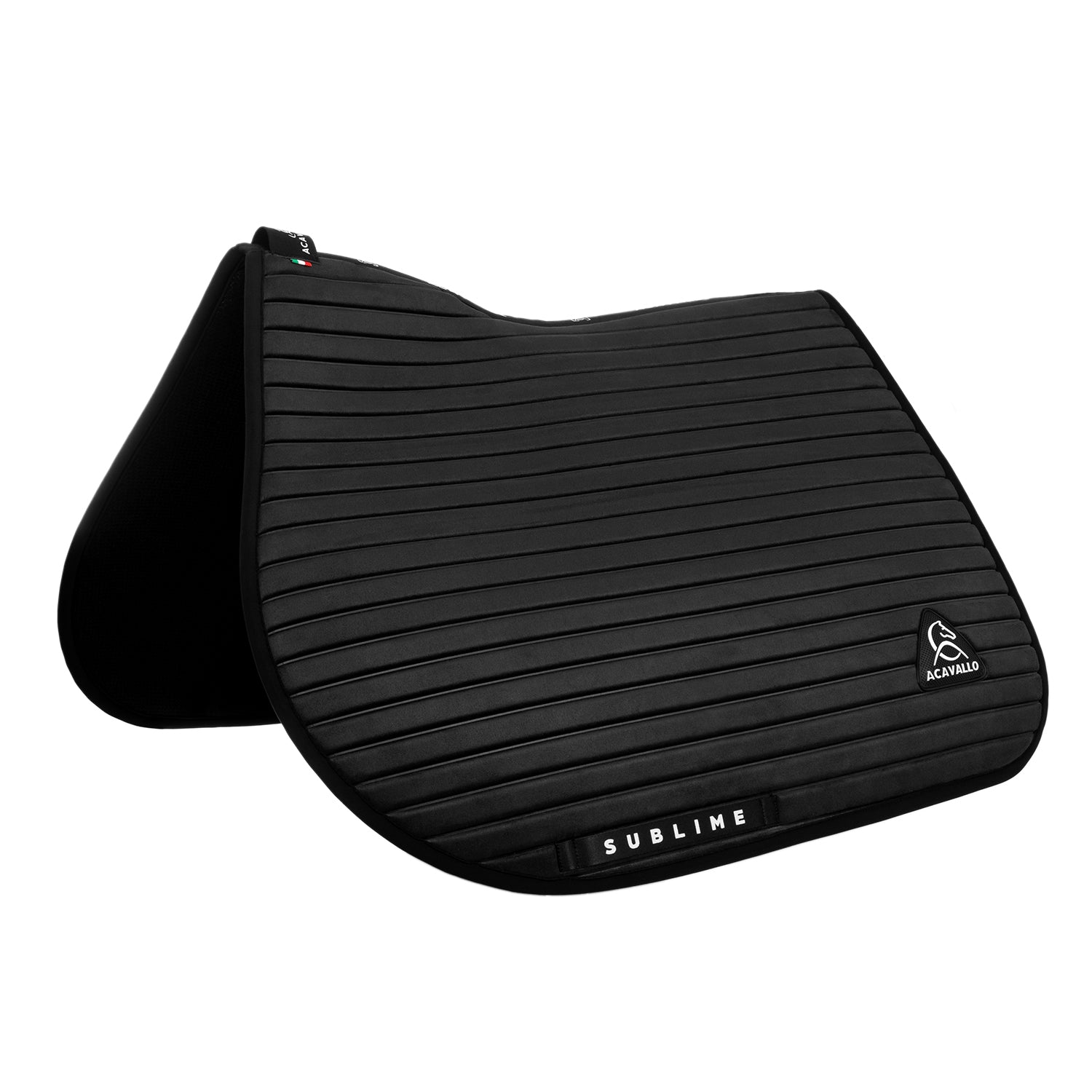 Acavallo stripe suede jumping saddle pad - neutra