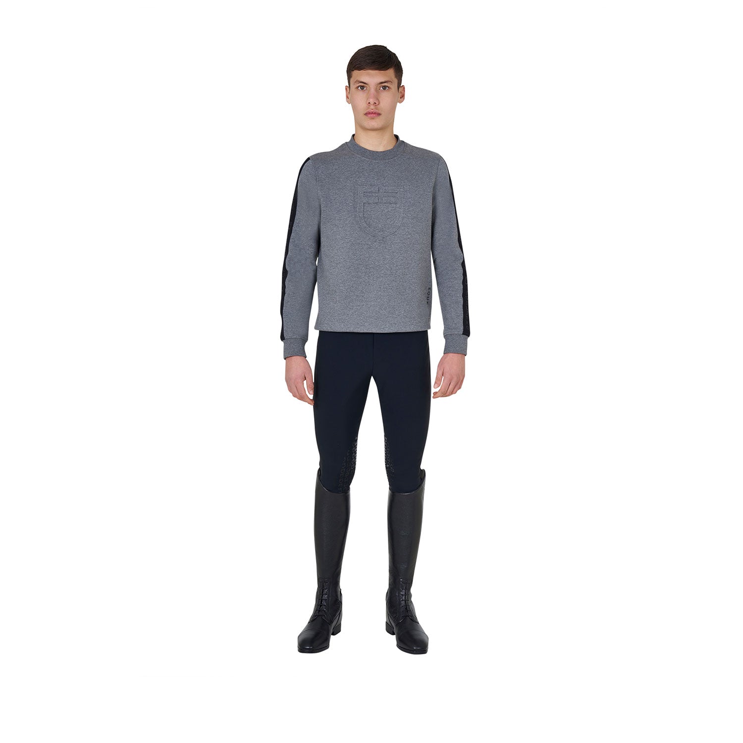 Equestro man winter round-neck sweatshirt - Colore GREY MELANGE