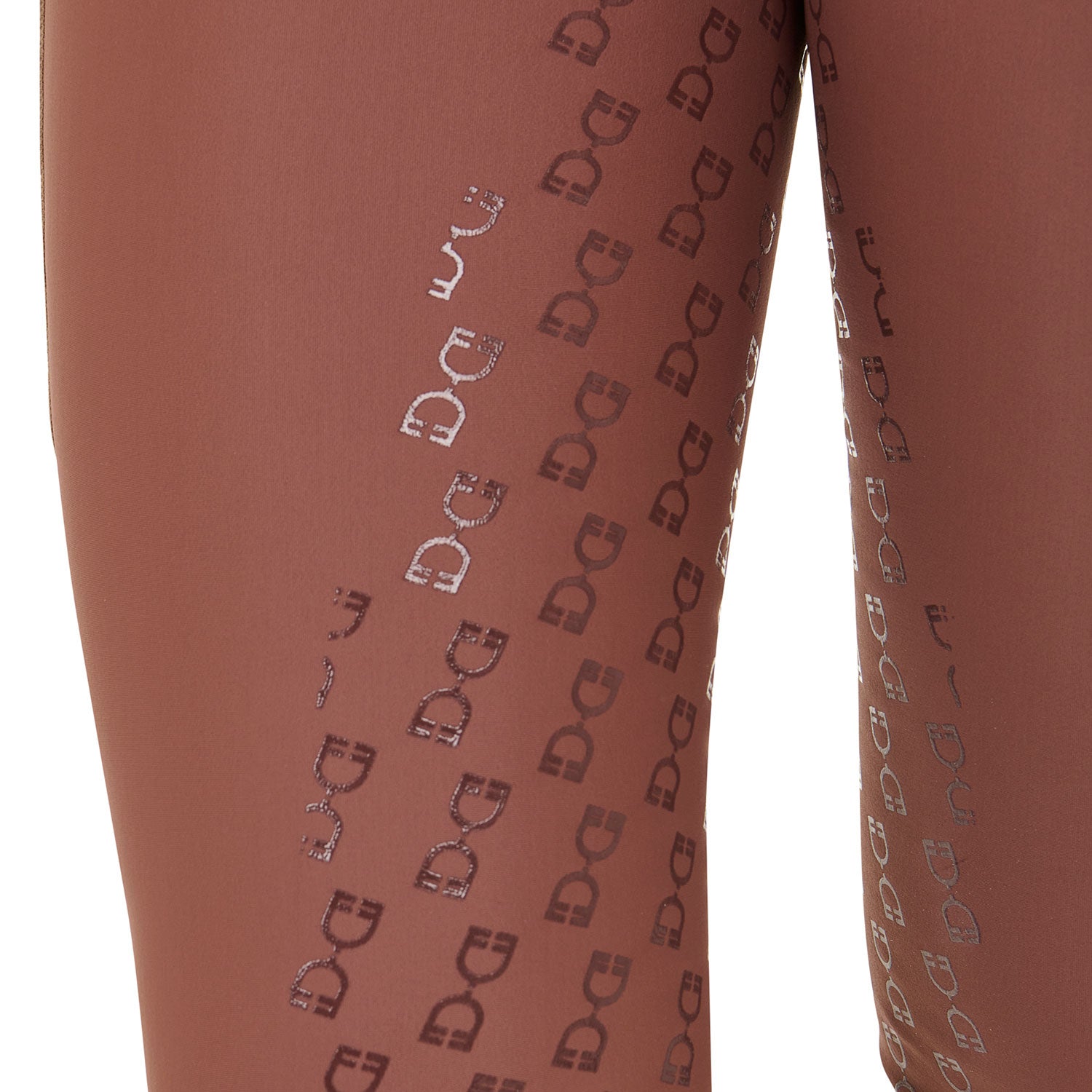 Equestro women's fleece lining classic leggings - Colore MARRON(181415)/ANTIQUE WHITE (11-0105)