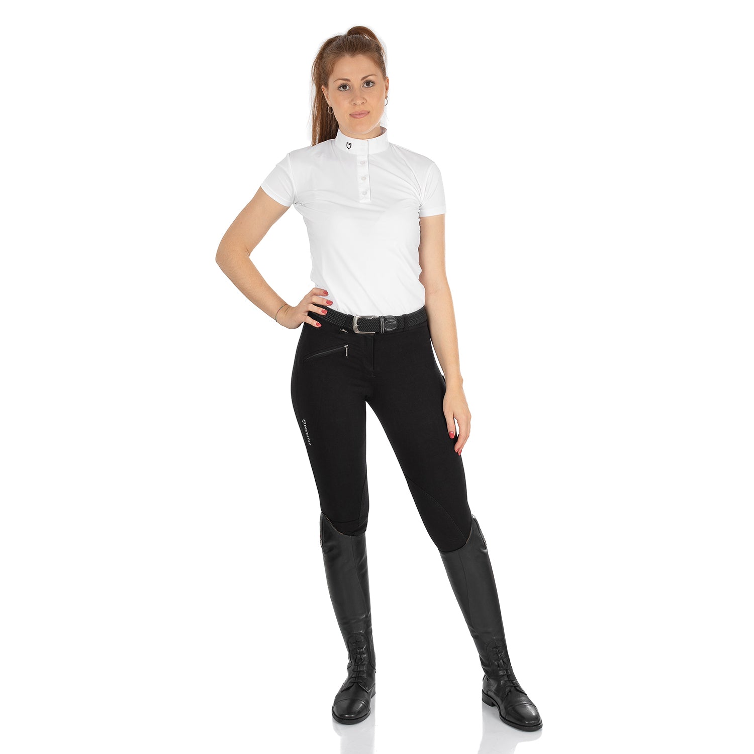 Equestro Pantaloni Donna Modello Selene in Cotone Elasticizzato