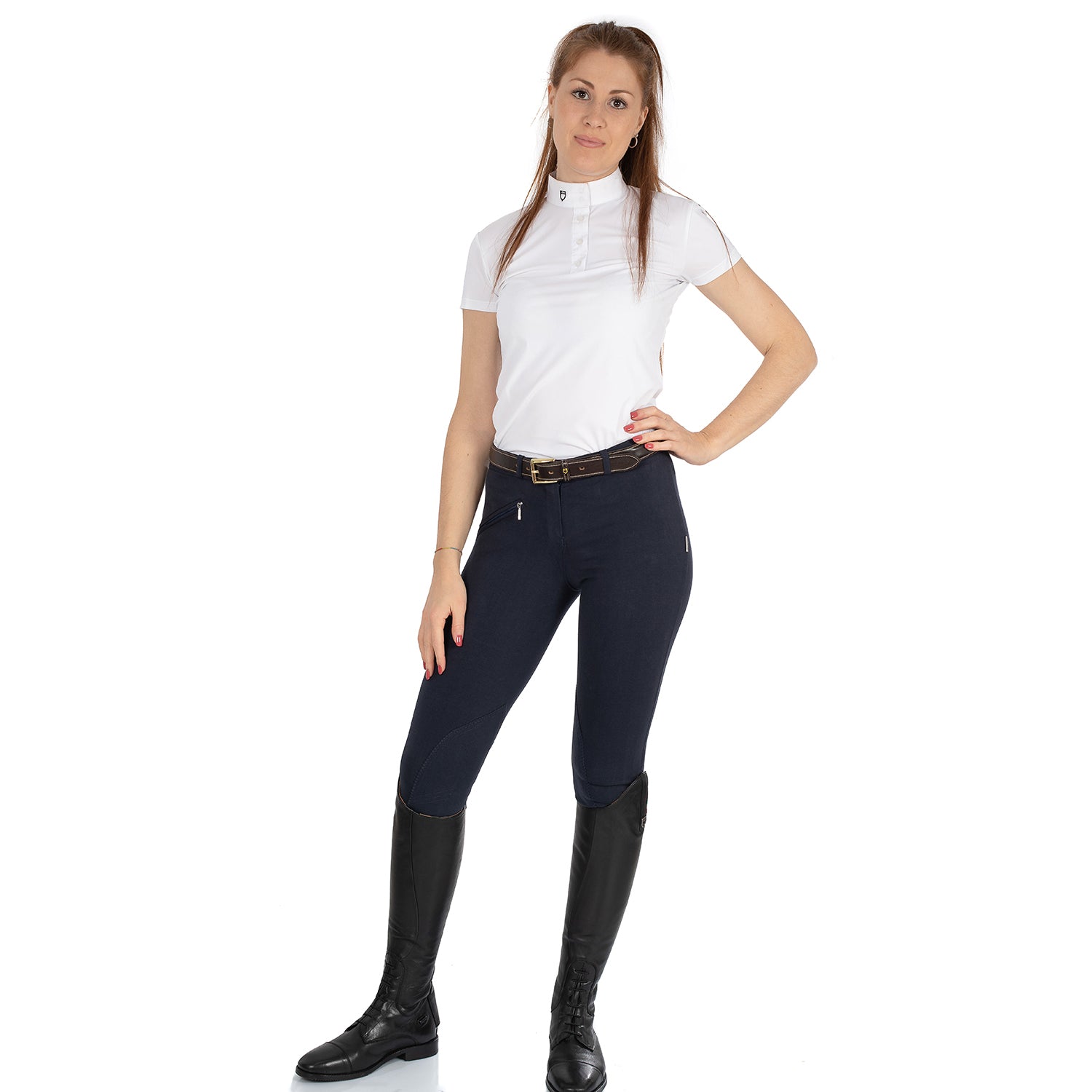 Equestro Pantaloni Donna Modello Selene in Cotone Elasticizzato