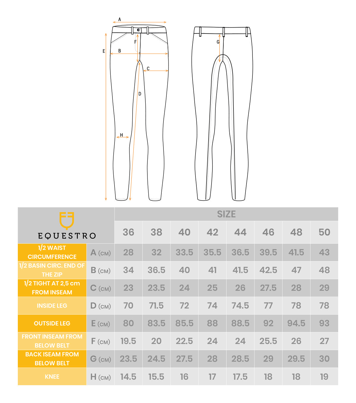 Pantaloni donna Equestro Demetra per stagione fredda in Cotone Elasticizzato