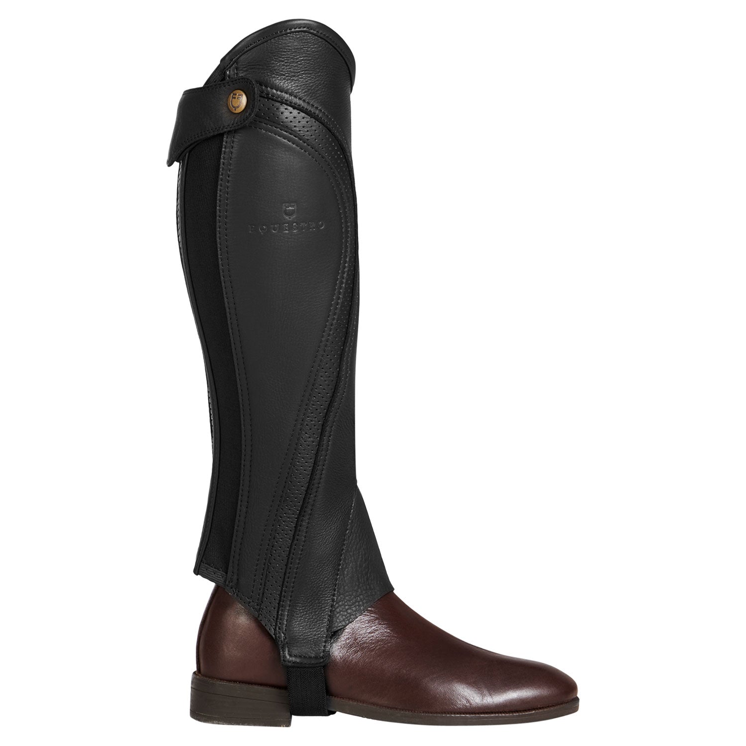 Ghette unisex Equestro Salisbury in pelle e inserti in pelle traforata