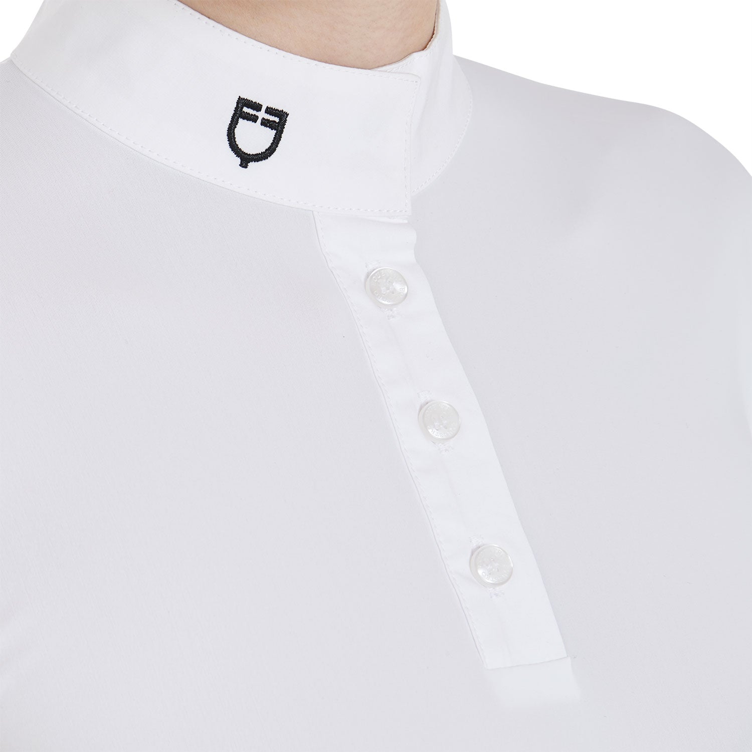 Polo donna da concorso slim fit colletto coreano Equestro