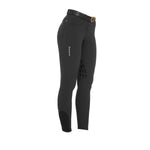 Pantaloni Equitazione donna in tessuto tecnico con grip al ginocchio Equestro Clio BLACK