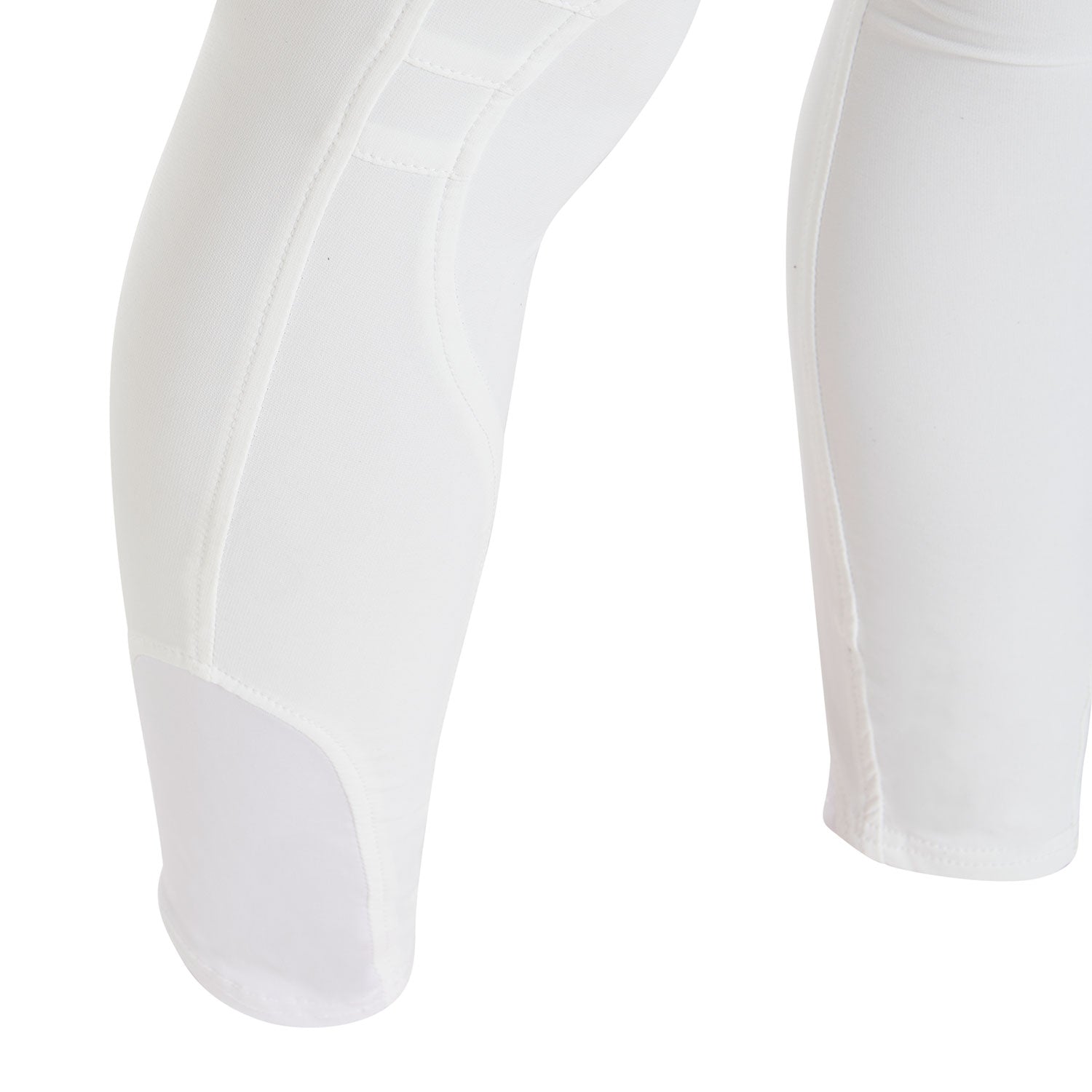 Pantaloni Equitazione donna in tessuto tecnico con grip al ginocchio Equestro Clio White