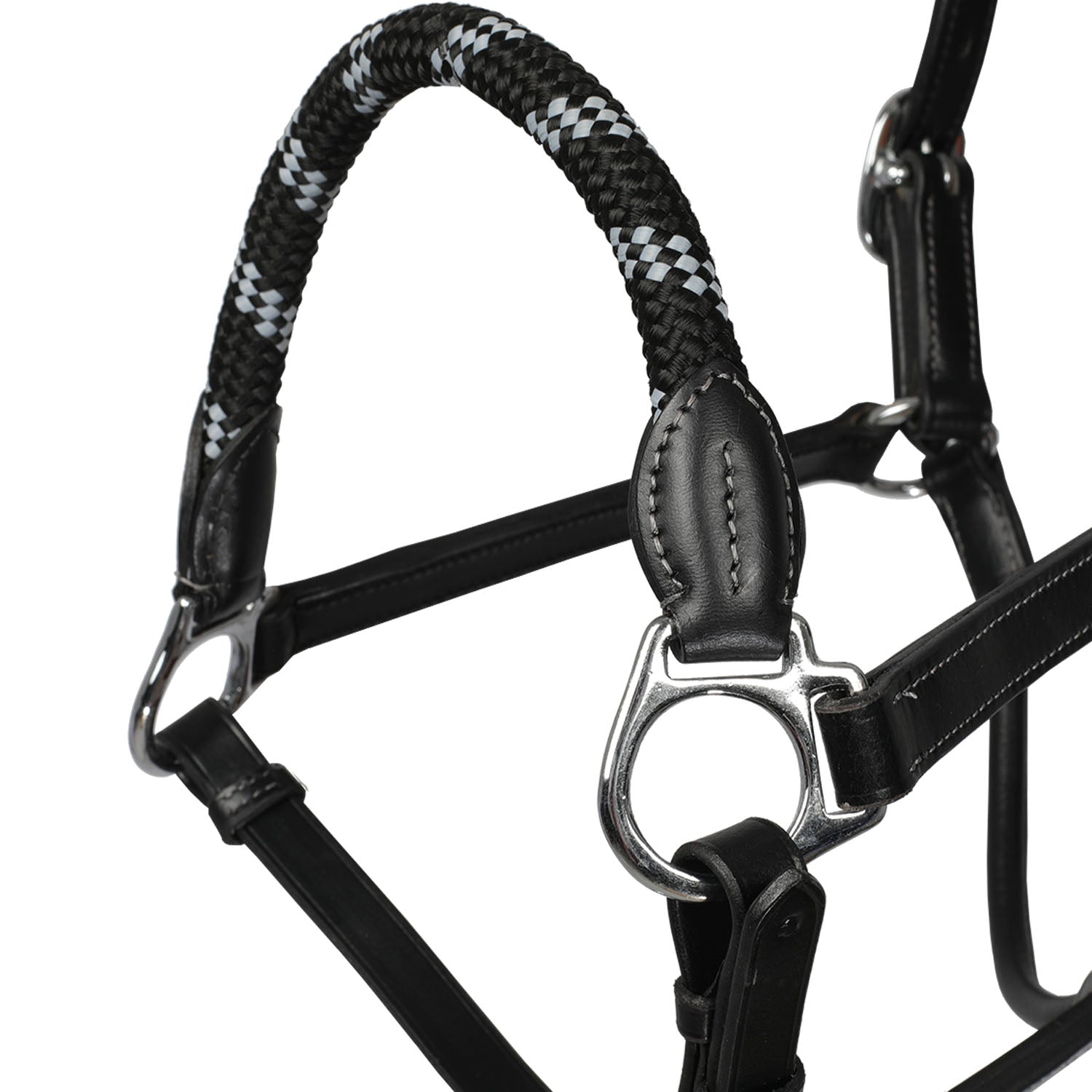 Cavezza capezza per cavalli Acavallo anatomica in pelle con nasalina in corda