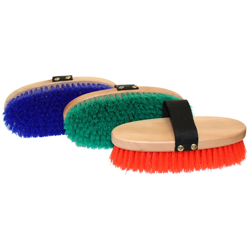 Spazzola grooming con dorso in legno lucido
