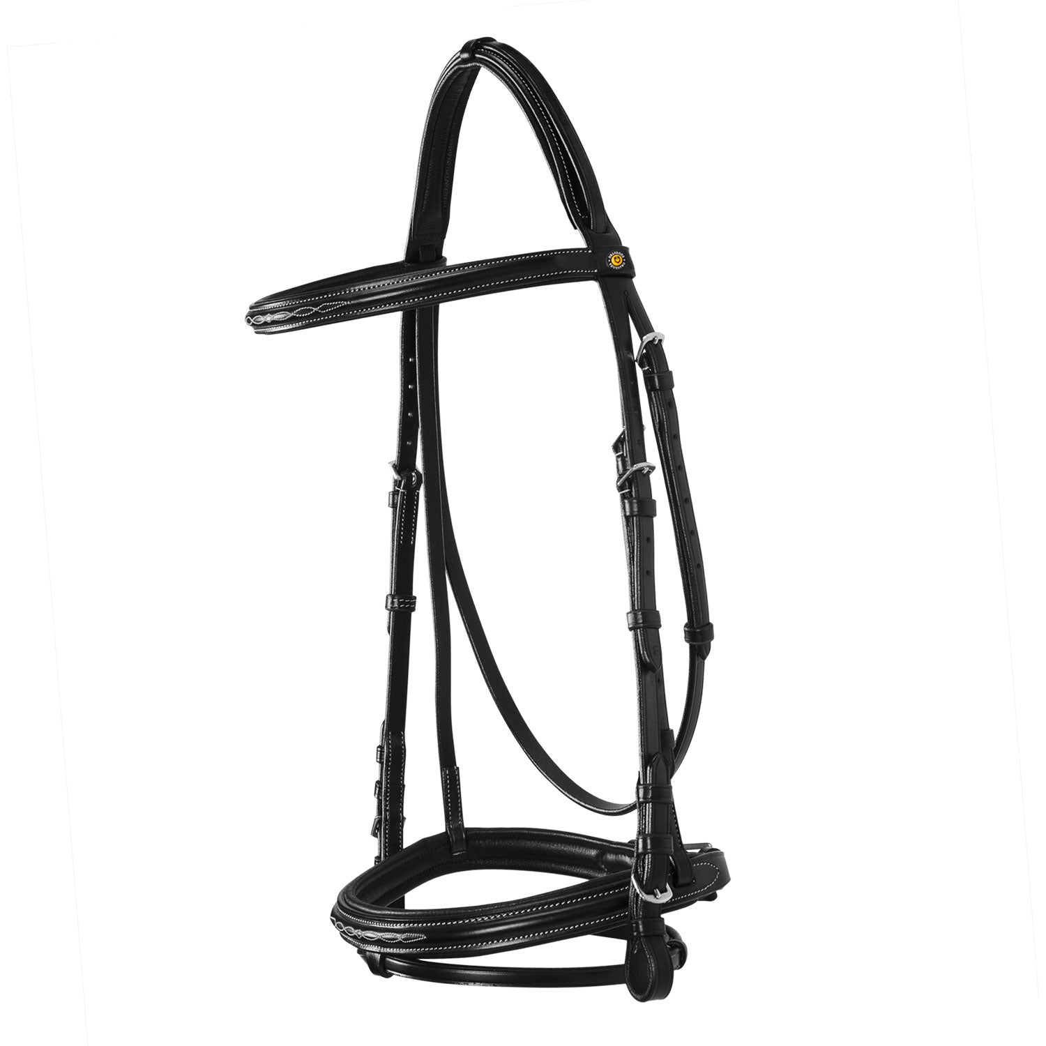Equestro Testiera Inglese in Cuoio con Ricami New