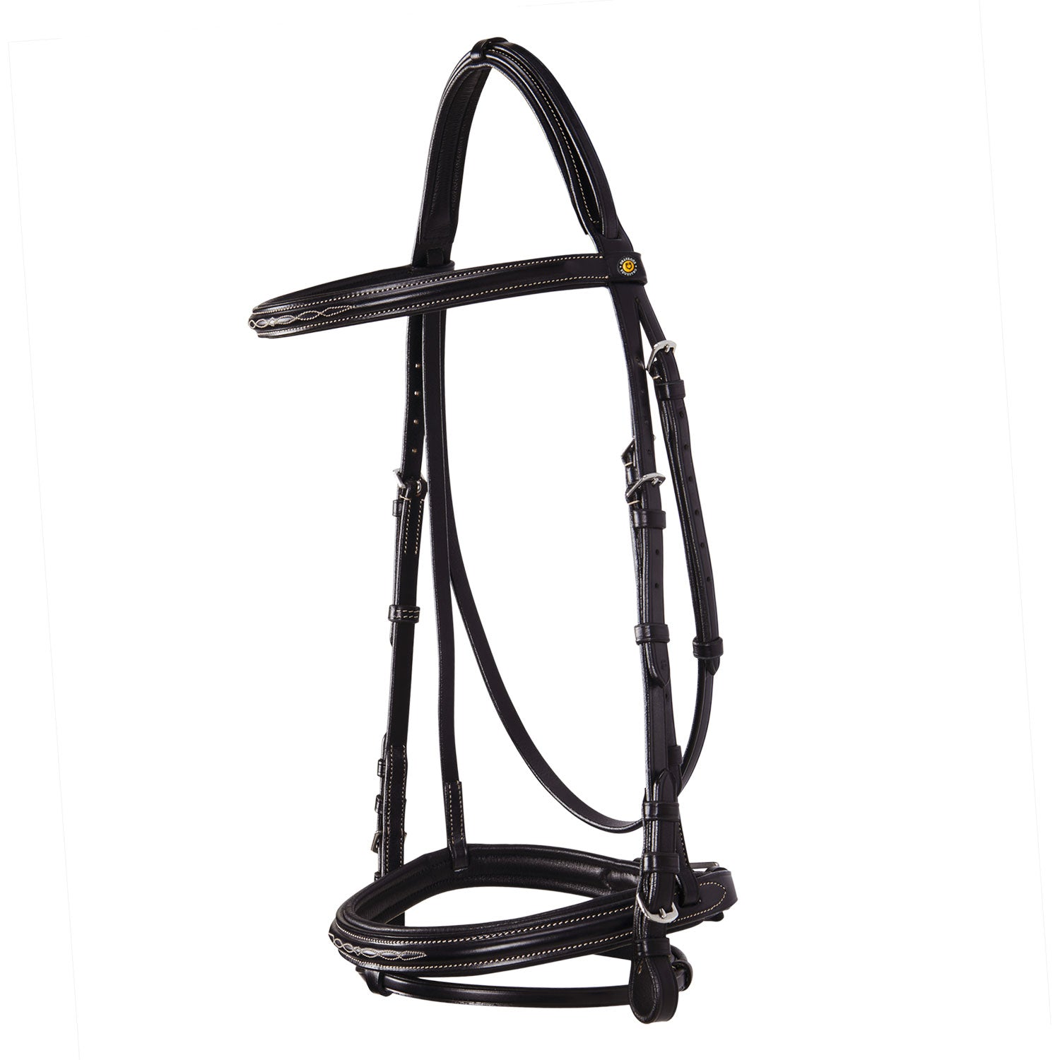 Equestro Testiera Inglese in Cuoio con Ricami New