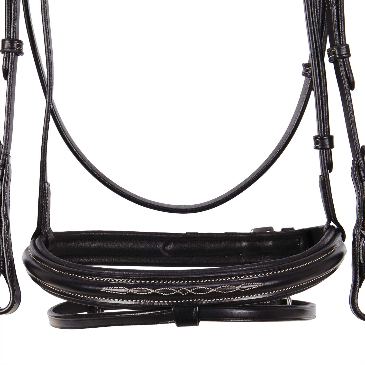Equestro Testiera Inglese in Cuoio con Ricami New